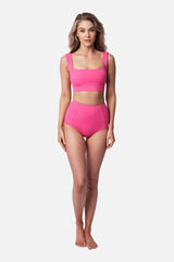 UNE PIECE-Classic Square Neck Bikini Bralette PINK
