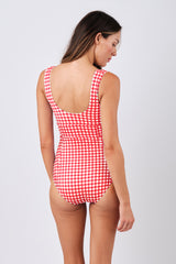 UNE PIECE-Classic Square Neck RED GINGHAM