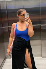 UNE PIECE-Crinkle Cut Scoop Maillot One Piece COBALT BLUE