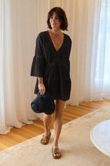 UNE PIECE-Embroidered Kaftan Dress BLACK