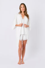 UNE PIECE-Lace Trim Cami + Shorts Sleep Pyjama Set IVORY