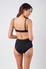 UNE PIECE-Never Say Never High-Waisted Bikini Bottom BLACK
