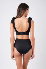 UNE PIECE-Never Say Never High-Waisted Bikini Bottom BLACK