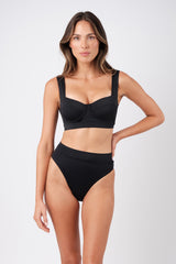 UNE PIECE-Original Bustier Balconette Bikini Bralette BLACK