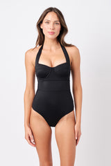 UNE PIECE-Original Bustier Balconette One Piece BLACK