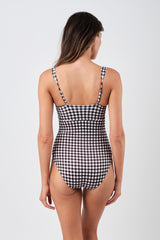 UNE PIECE-Original Bustier Balconette One Piece BLACK GINGHAM