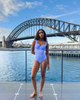 UNE PIECE-Original Bustier Balconette One Piece COBALT BLUE GINGHAM