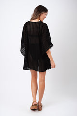 UNE PIECE-Scalloped Lace Kaftan BLACK
