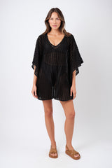 UNE PIECE-Scalloped Lace Kaftan BLACK