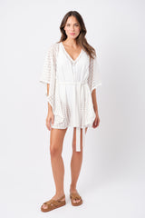 UNE PIECE-Scalloped Lace Kaftan WHITE
