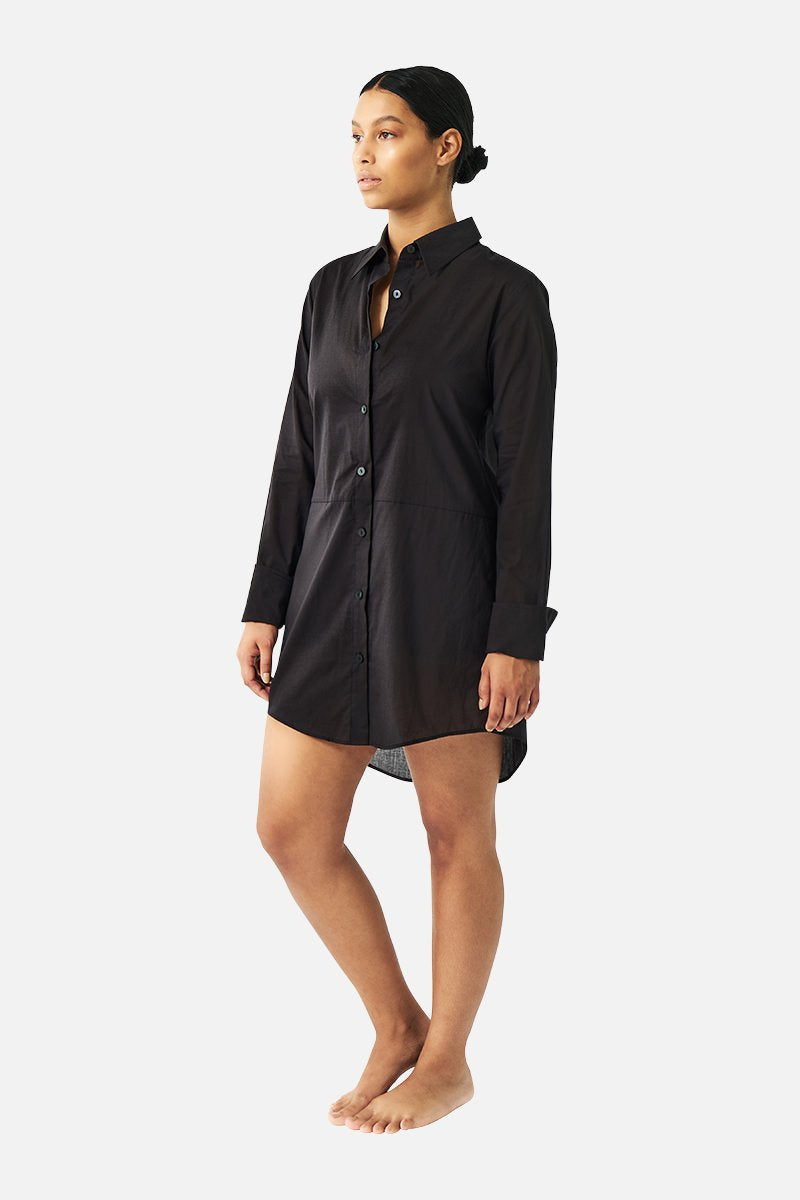 UNE PIECE-Beach Shirt Dress BLACK