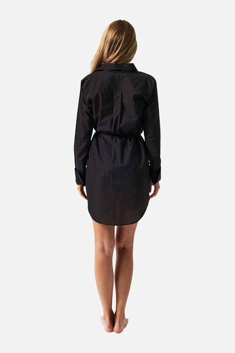 UNE PIECE-Beach Shirt Dress BLACK