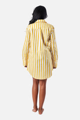 UNE PIECE-Beach Shirt Dress HAMPTONS STRIPE YELLOW