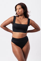 UNE PIECE-Classic Square Neck Bikini Bralette BLACK