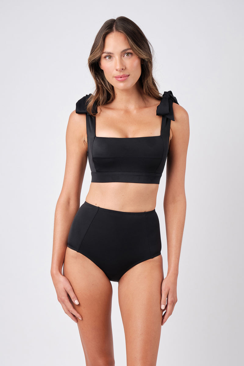 UNE PIECE-Classic Square Neck Bikini Bralette BLACK