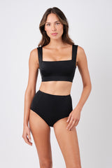 UNE PIECE-Classic Square Neck Bikini Bralette BLACK