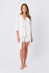UNE PIECE-Lace Trim Modal Robe IVORY