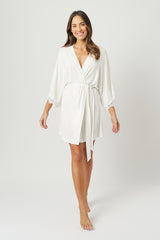 UNE PIECE-Lace Trim Modal Robe IVORY