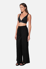 UNE PIECE-Linen Palazzo Pants BLACK