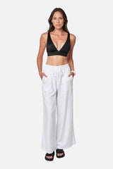 UNE PIECE-Linen Palazzo Pants WHITE