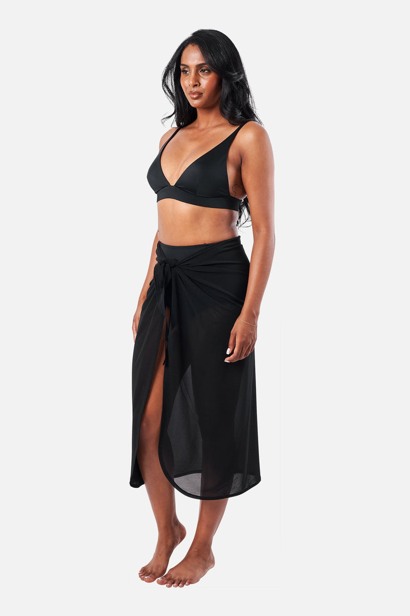 UNE PIECE-Midi Mesh Sarong BLACK