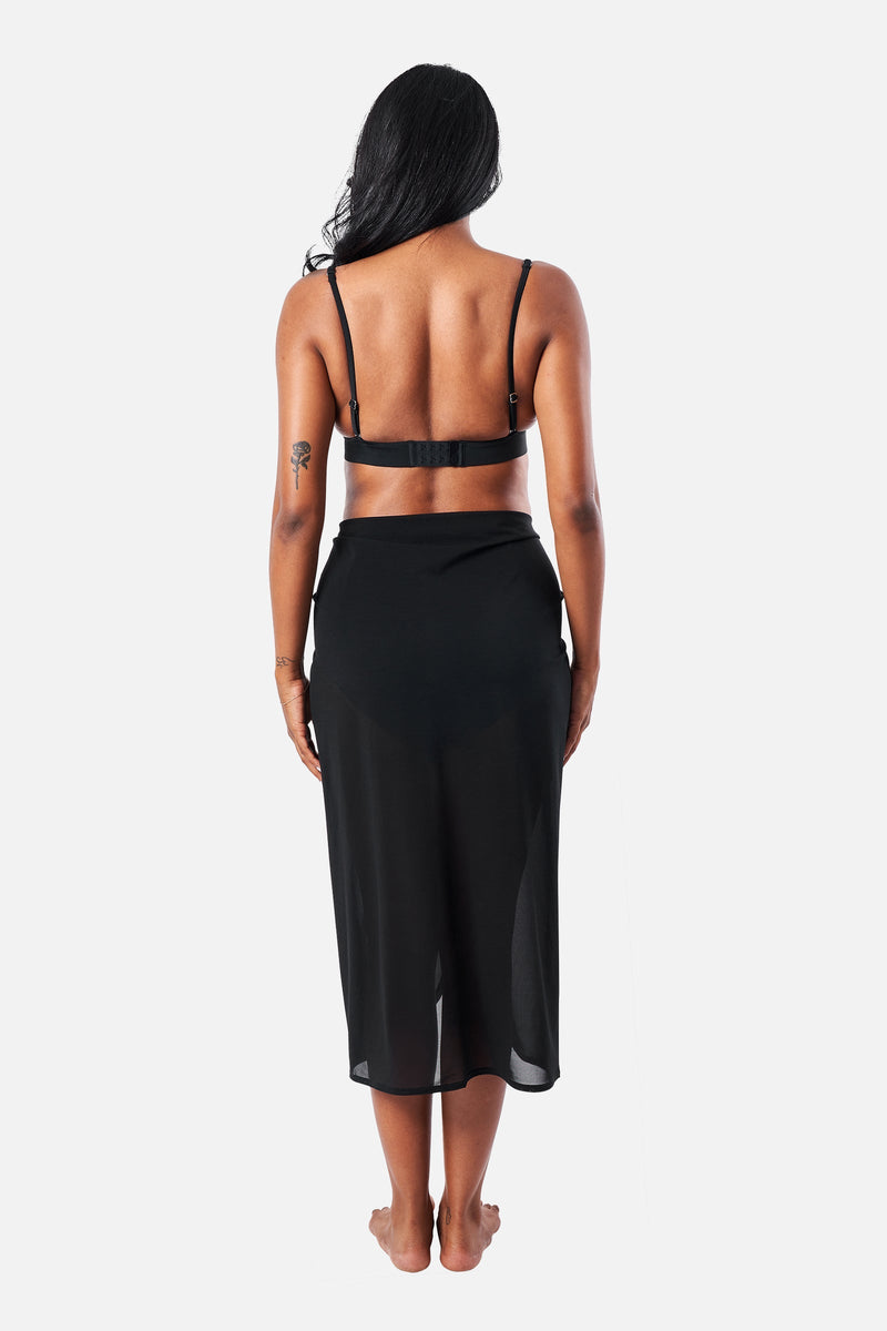 UNE PIECE-Midi Mesh Sarong BLACK