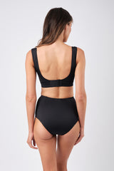 UNE PIECE-Never Say Never High-Waisted Bikini Bottom BLACK