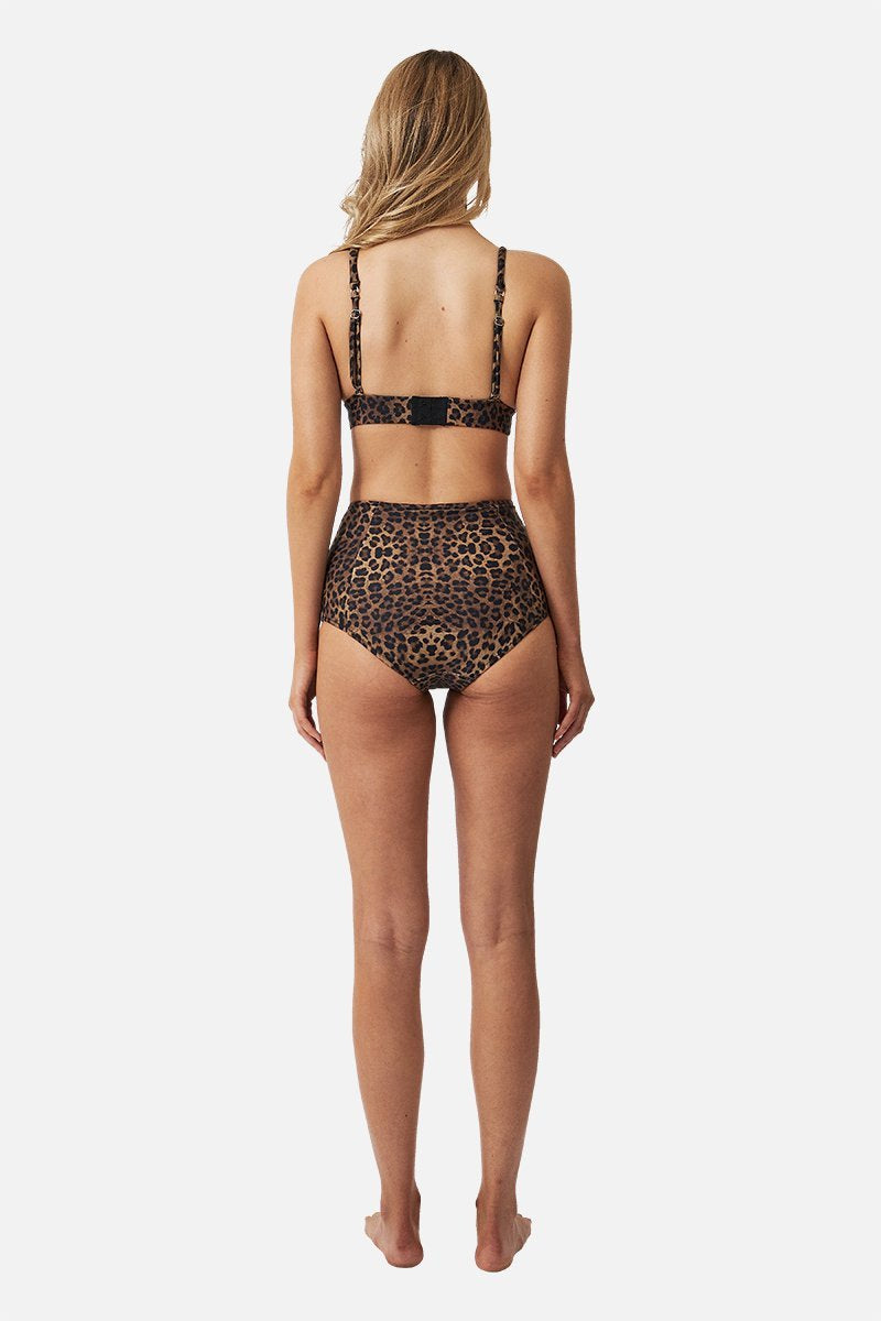 UNE PIECE-Never Say Never High-Waisted Bikini Bottom LEOPARD