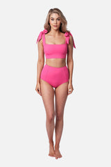 UNE PIECE-Never Say Never High-Waisted Bikini Bottom PINK