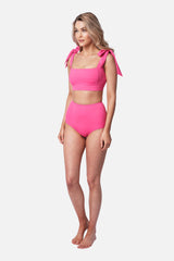 UNE PIECE-Never Say Never High-Waisted Bikini Bottom PINK