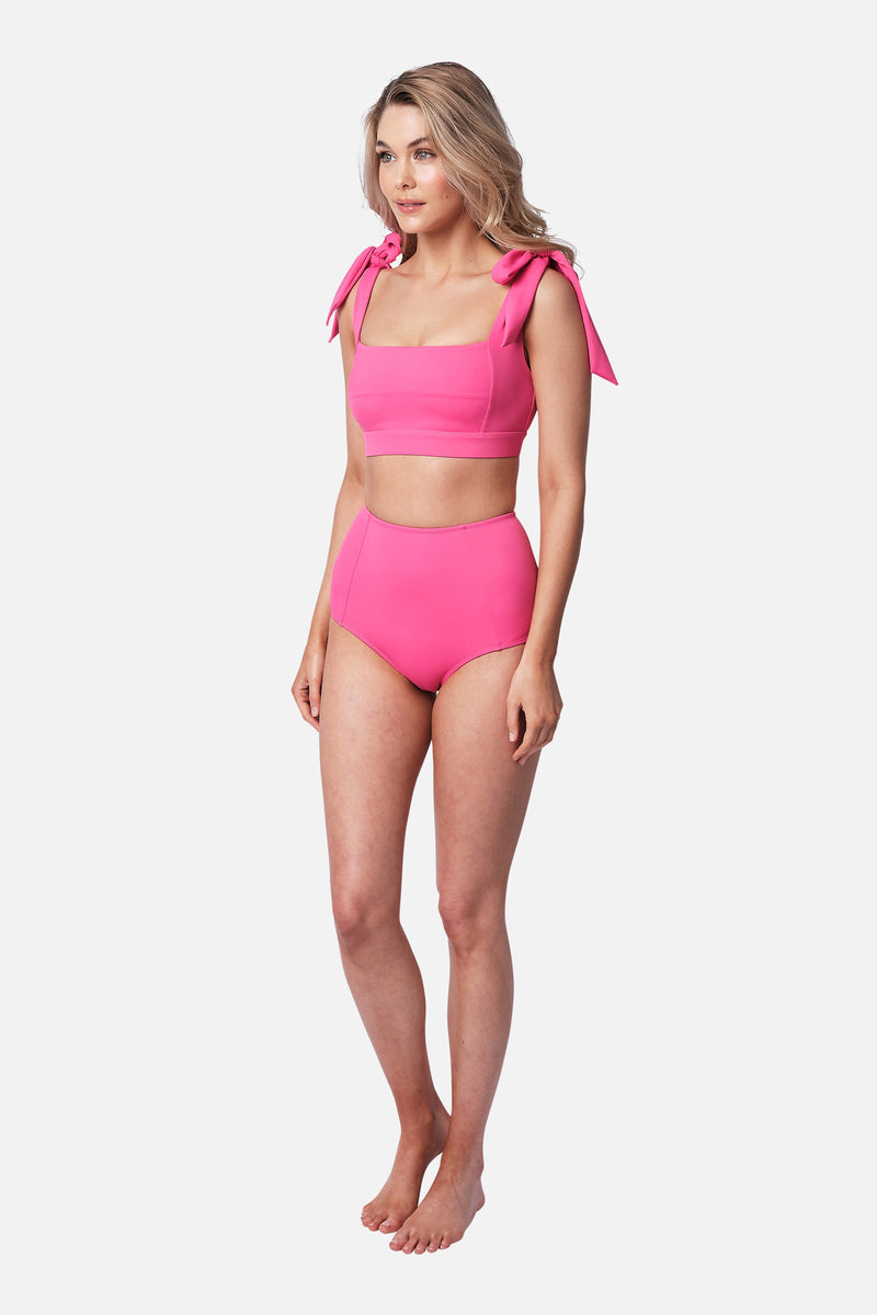 UNE PIECE-Never Say Never High-Waisted Bikini Bottom PINK