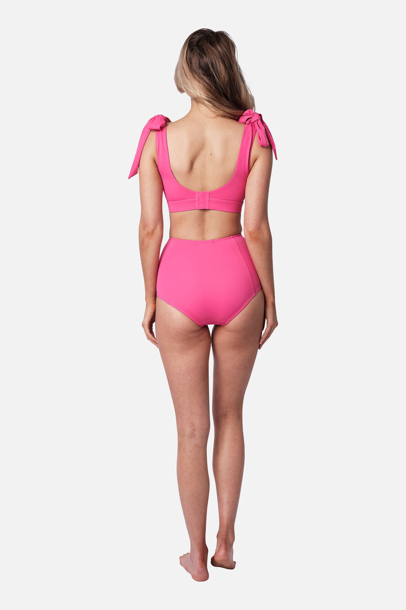 UNE PIECE-Never Say Never High-Waisted Bikini Bottom PINK