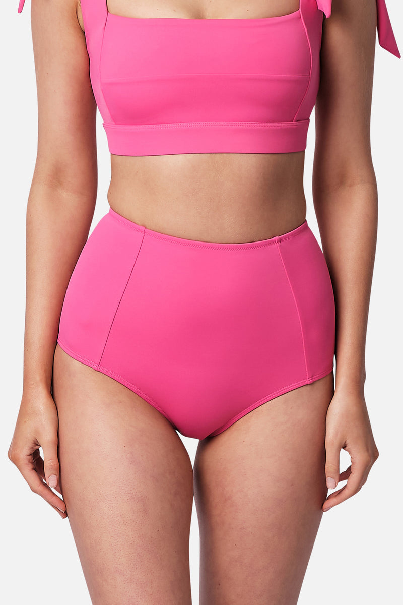 UNE PIECE-Never Say Never High-Waisted Bikini Bottom PINK