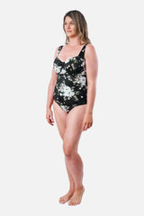 UNE PIECE-Original Bustier Balconette One Piece LONDON BOTANICAL BLACK