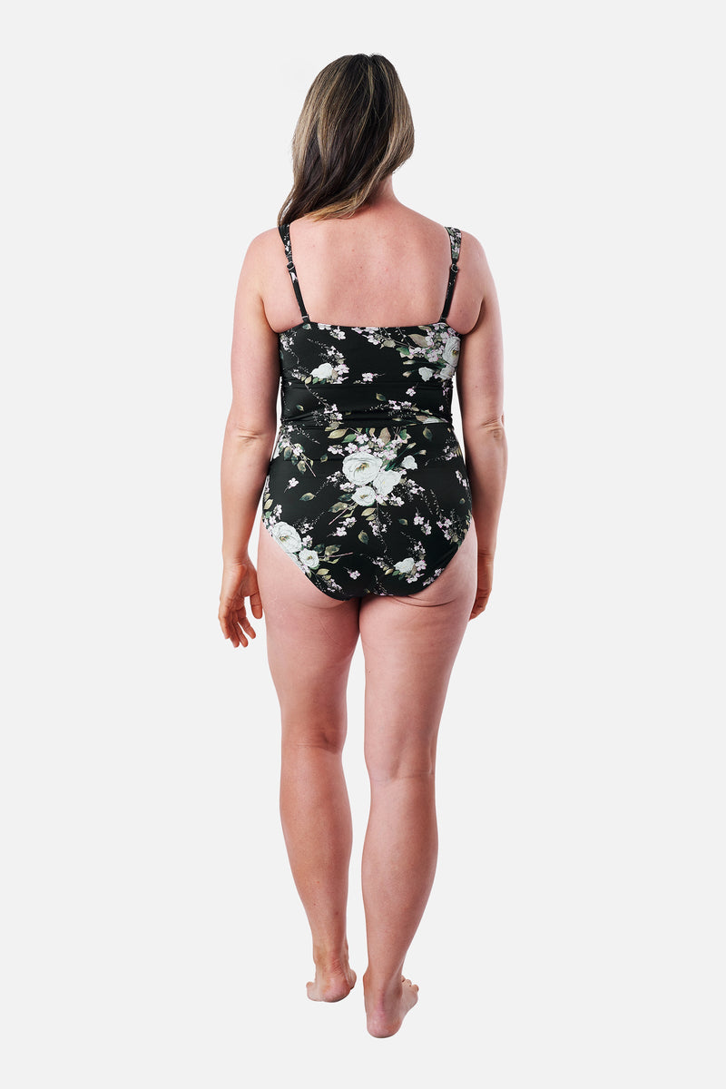 UNE PIECE-Original Bustier Balconette One Piece LONDON BOTANICAL BLACK