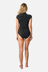 UNE PIECE-Original Sexie Rashie Cap Sleeve POLKA NOIR