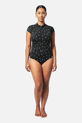 UNE PIECE-Original Sexie Rashie Cap Sleeve POLKA NOIR