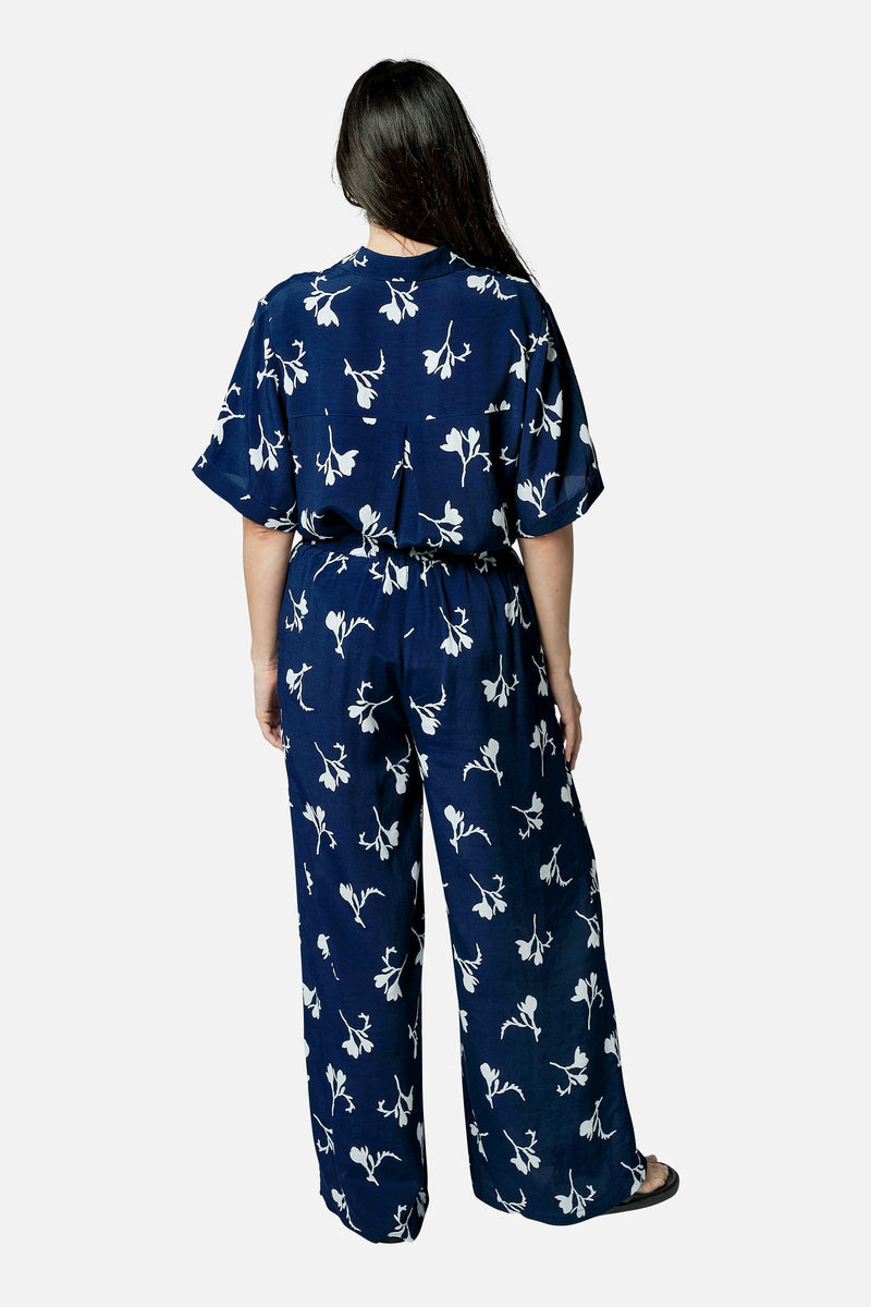 UNE PIECE-Palazzo Pants FREESIA SILHOUETTE NAVY