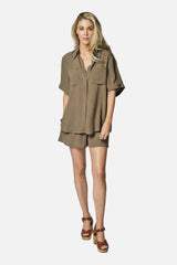 UNE PIECE-Palazzo Shorts KHAKI