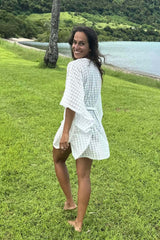 UNE PIECE-Scalloped Lace Kaftan WHITE