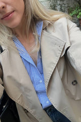 UNE PIECE-Striped Relaxed Button Up Shirt LIGHT BLUE & WHITE