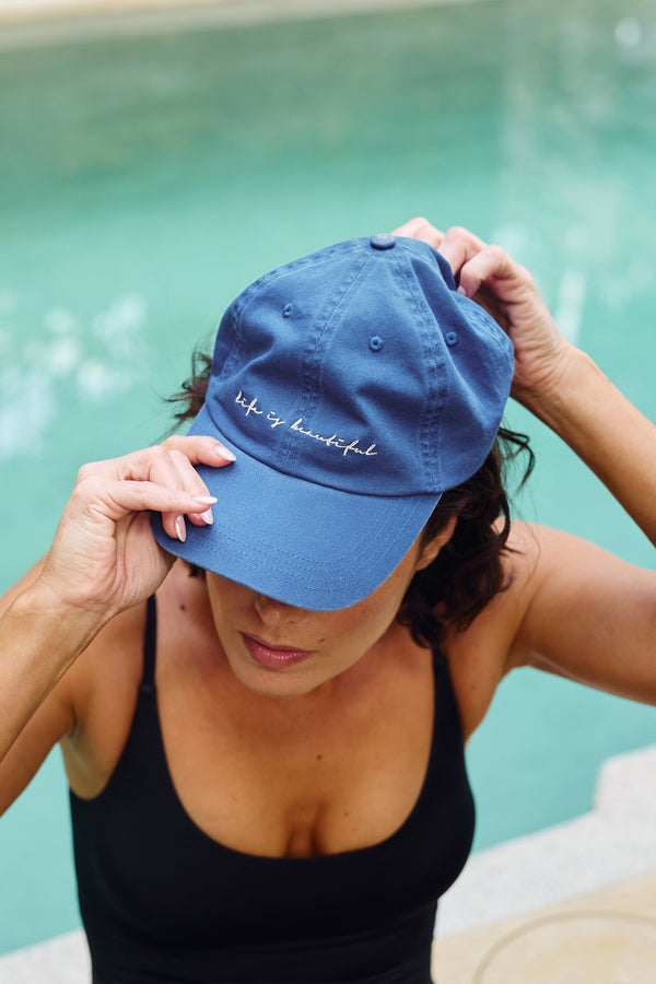 UNE PIECE US-'Life is Beautiful' Cap VINTAGE BLUE