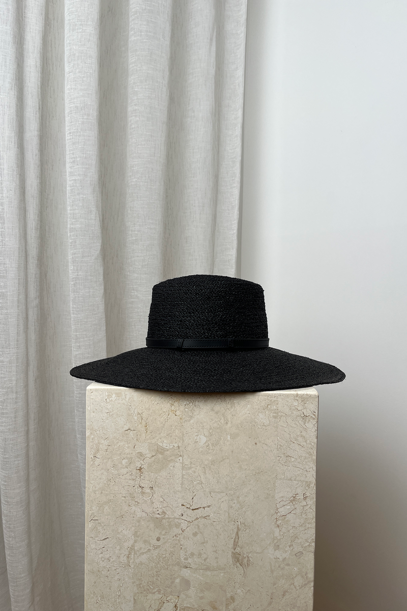 UNE PIECE US-Madagascan Raffia Wide Brim Hat BLACK