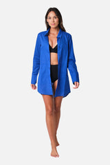 UNE PIECE-Beach Shirt Dress WATEGOS BLUE