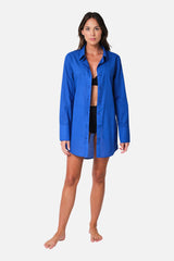 UNE PIECE-Beach Shirt Dress WATEGOS BLUE