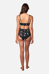 UNE PIECE-Never Say Never High-Waisted Bikini Bottom HAWTHORN BLACK