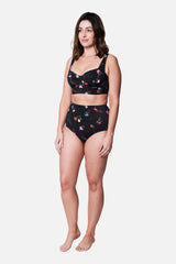 UNE PIECE-Never Say Never High-Waisted Bikini Bottom HAWTHORN BLACK