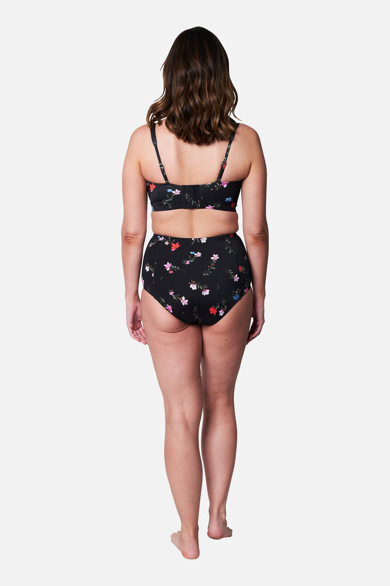 UNE PIECE-Never Say Never High-Waisted Bikini Bottom HAWTHORN BLACK