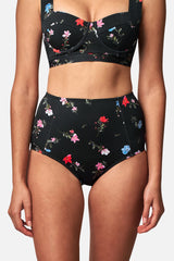 UNE PIECE-Never Say Never High-Waisted Bikini Bottom HAWTHORN BLACK