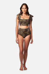 UNE PIECE-Never Say Never High-Waisted Bikini Bottom LEOPARD